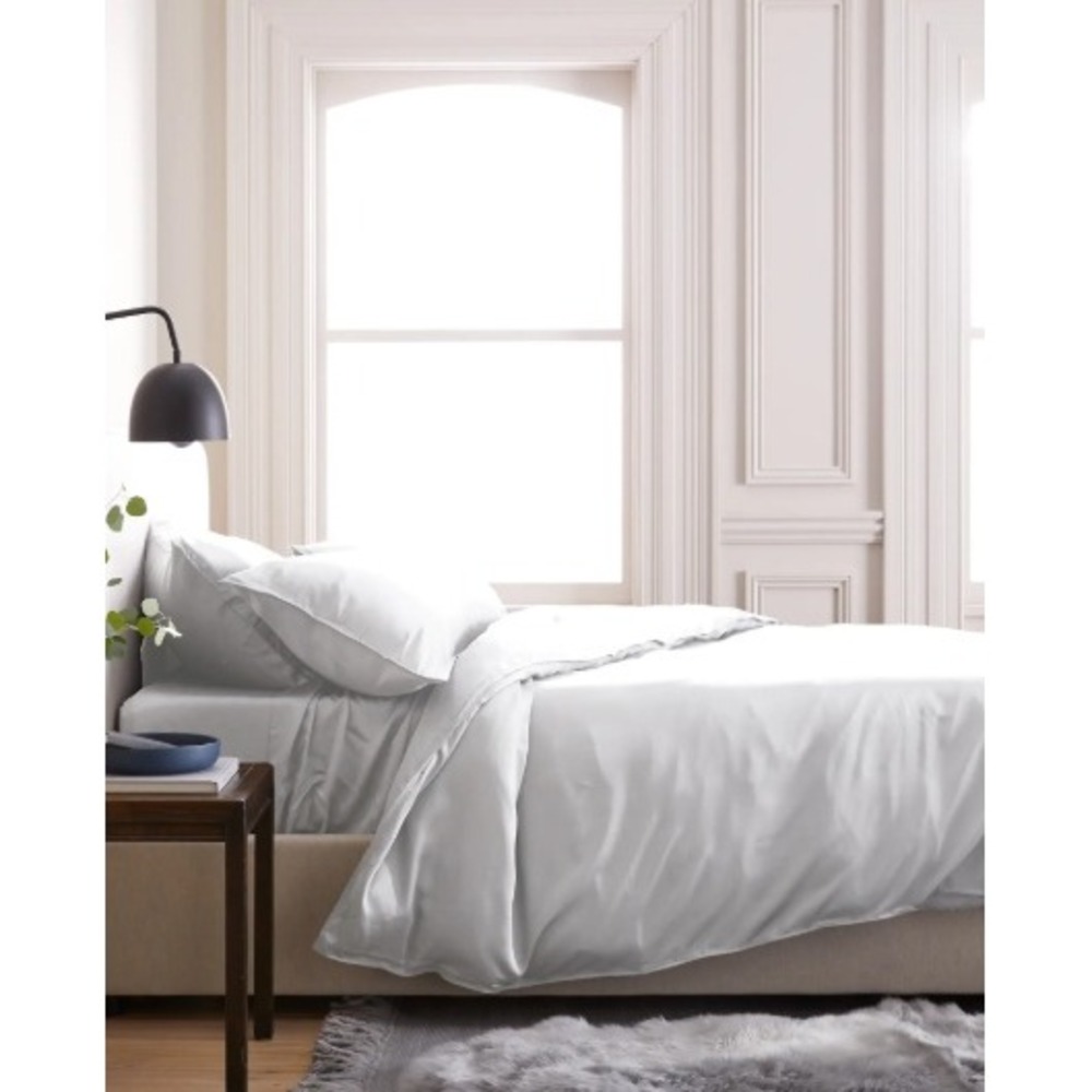 Quince Bamboo Duvet Cover King Cal King Size White Silky Smooth Cooling Bedding - Picture 6 of 6